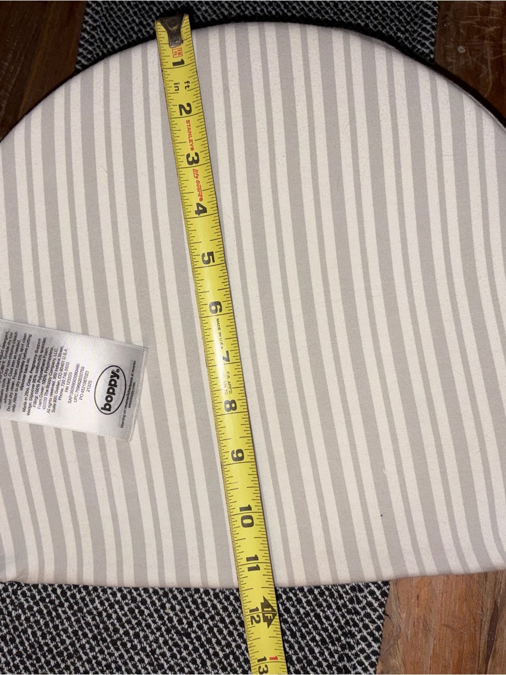 Boppy Striped Nursing Pillow Cover in White and Light Gray
